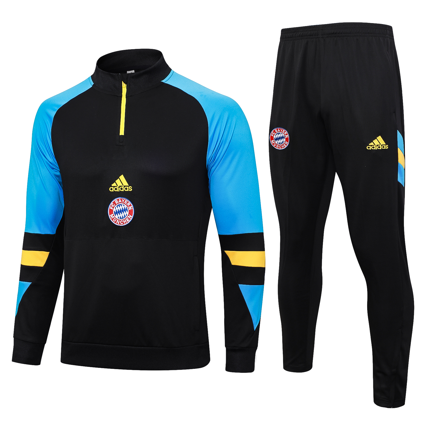 Bayern Munich 23-24 Long Sleeve Training Set -Black and Blue - SOCCERDEALSHOP