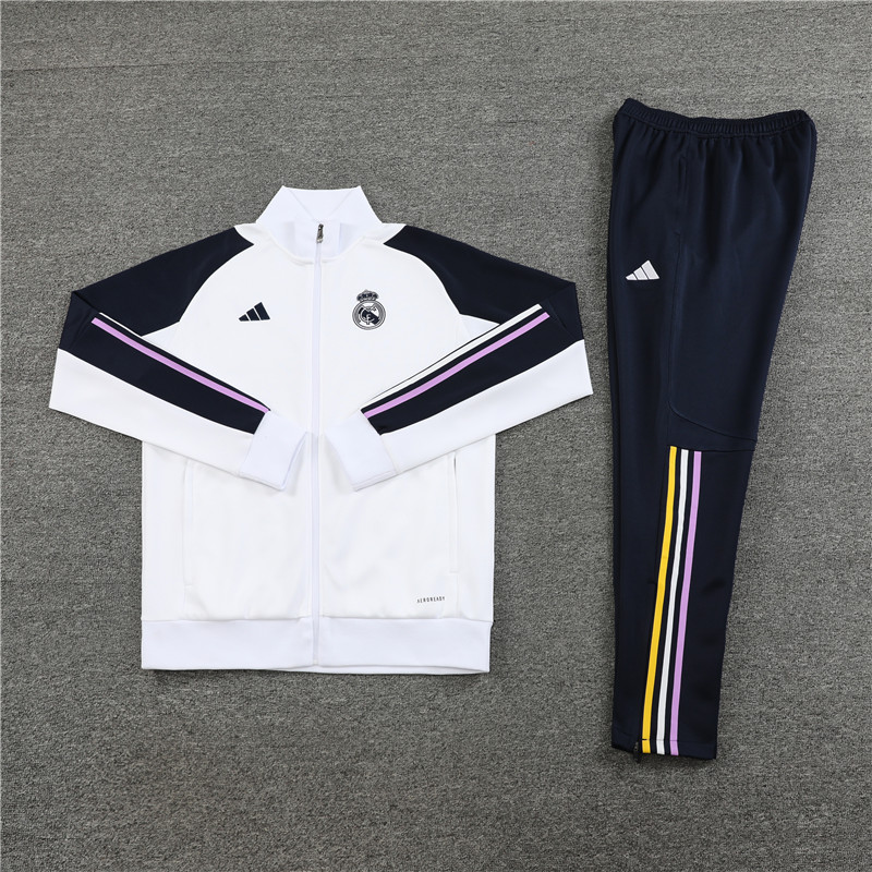 Real Madrid 23-24 Jacket Training Tracksuit - White - SOCCERDEALSHOP