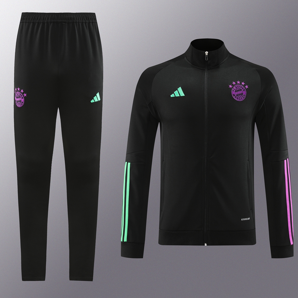 Bayern Munich 23-24 Jacket Training Tracksuit - Black - SOCCERDEALSHOP