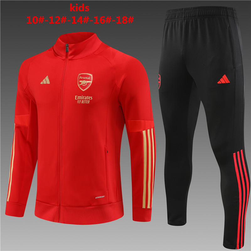 Arsenal 23-24 Kids Jacket Training Tracksuit - Red - SOCCERDEALSHOP