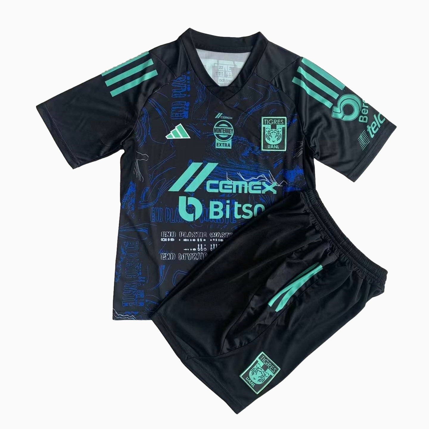Tigres UANL 23-24 Special Edition Kids Kit Black & Green - SOCCERDEALSHOP