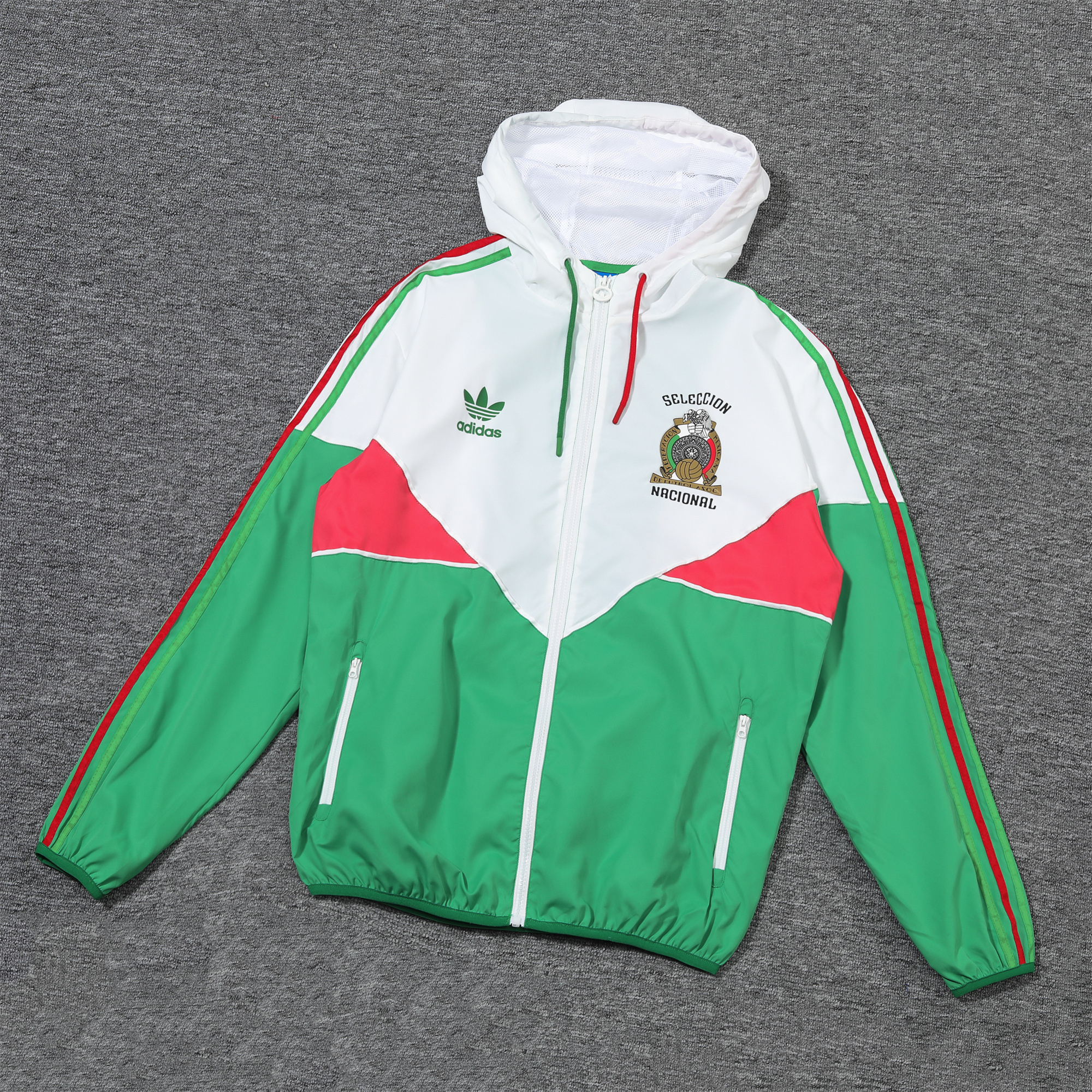Mexico 2024 National Team Anthem Green Hooded Windbreaker - Player Version - SOCCERDEALSHOP