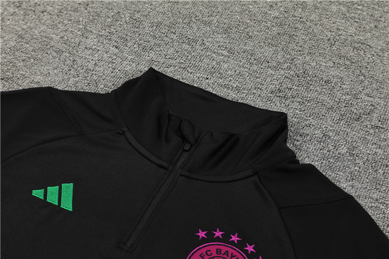 Bayern Munich 23-24 Kids Long Sleeve Training Set Black - SOCCERDEALSHOP