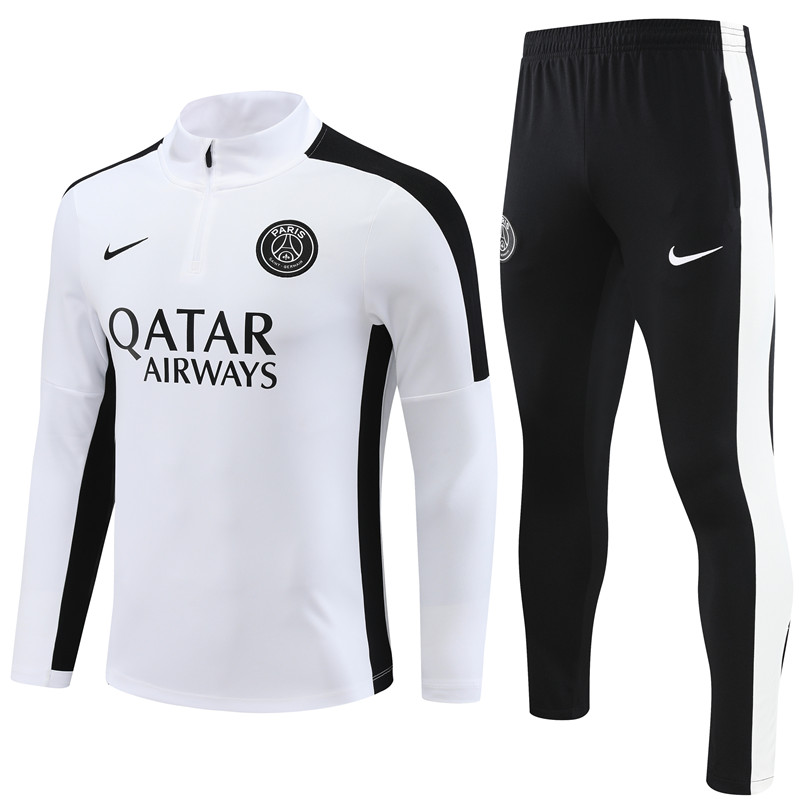 Paris Saint-Germain PSG 23-24 Kids Long Sleeve Training Set White - SOCCERDEALSHOP