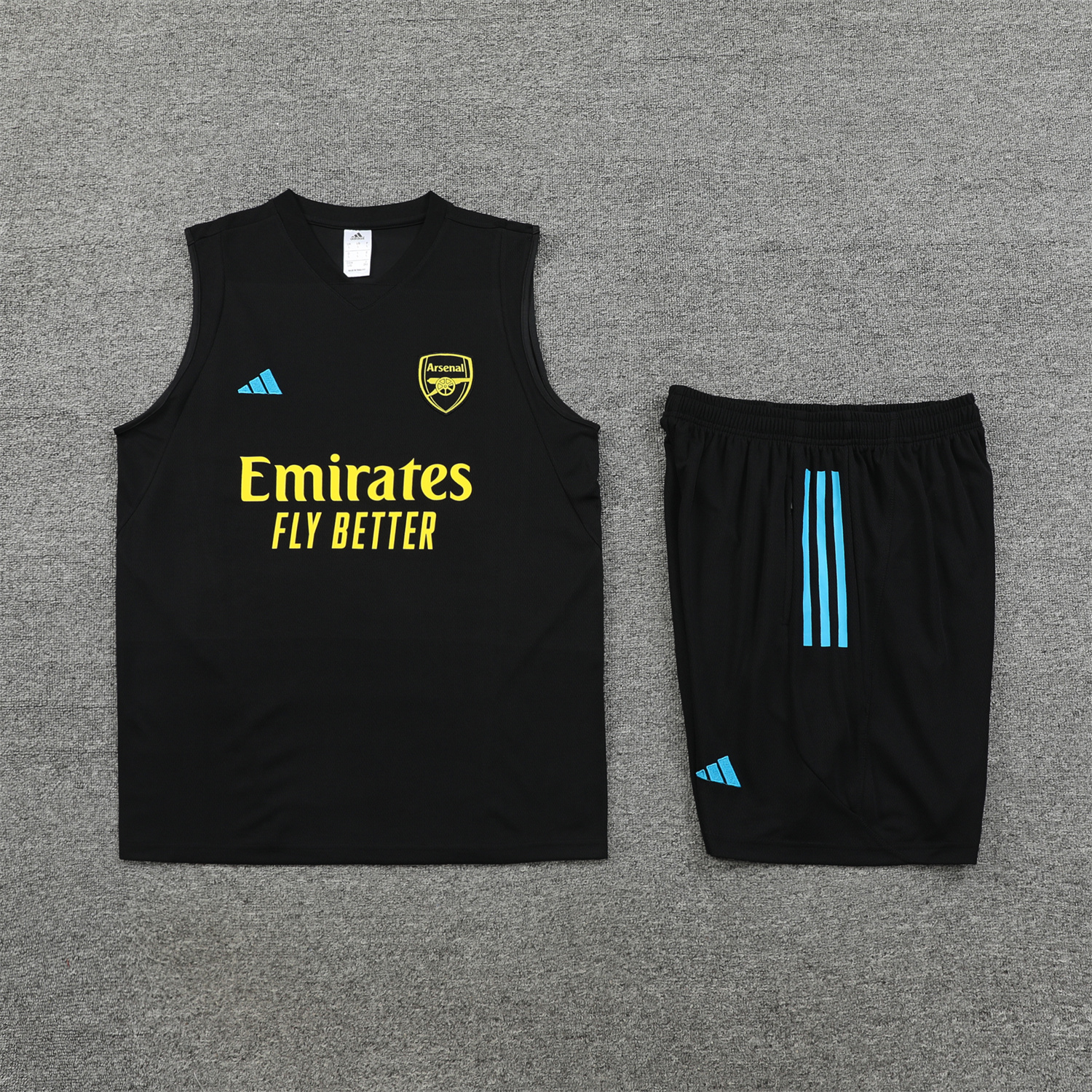 Arsenal 23-24 Player Vest Training Set Black - SOCCERDEALSHOP