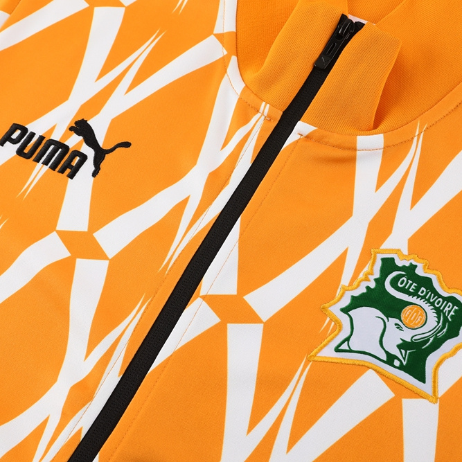 Cote d'Ivoire 23-24 Jacket Training Tracksuit - Orange & Black - SOCCERDEALSHOP