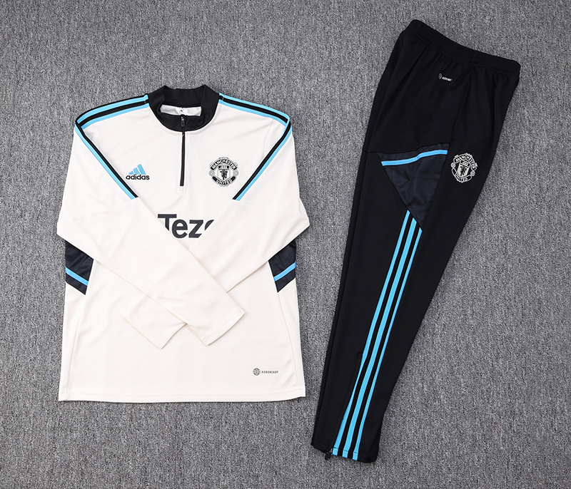 Manchester United 23-24 Long Sleeve Training Set -Off-White - SOCCERDEALSHOP