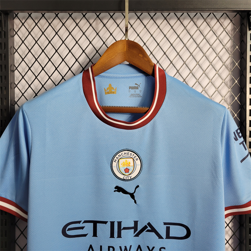 Manchester City 22/23 Home Jersey - Fans Version & Final Haaland - SOCCERDEALSHOP