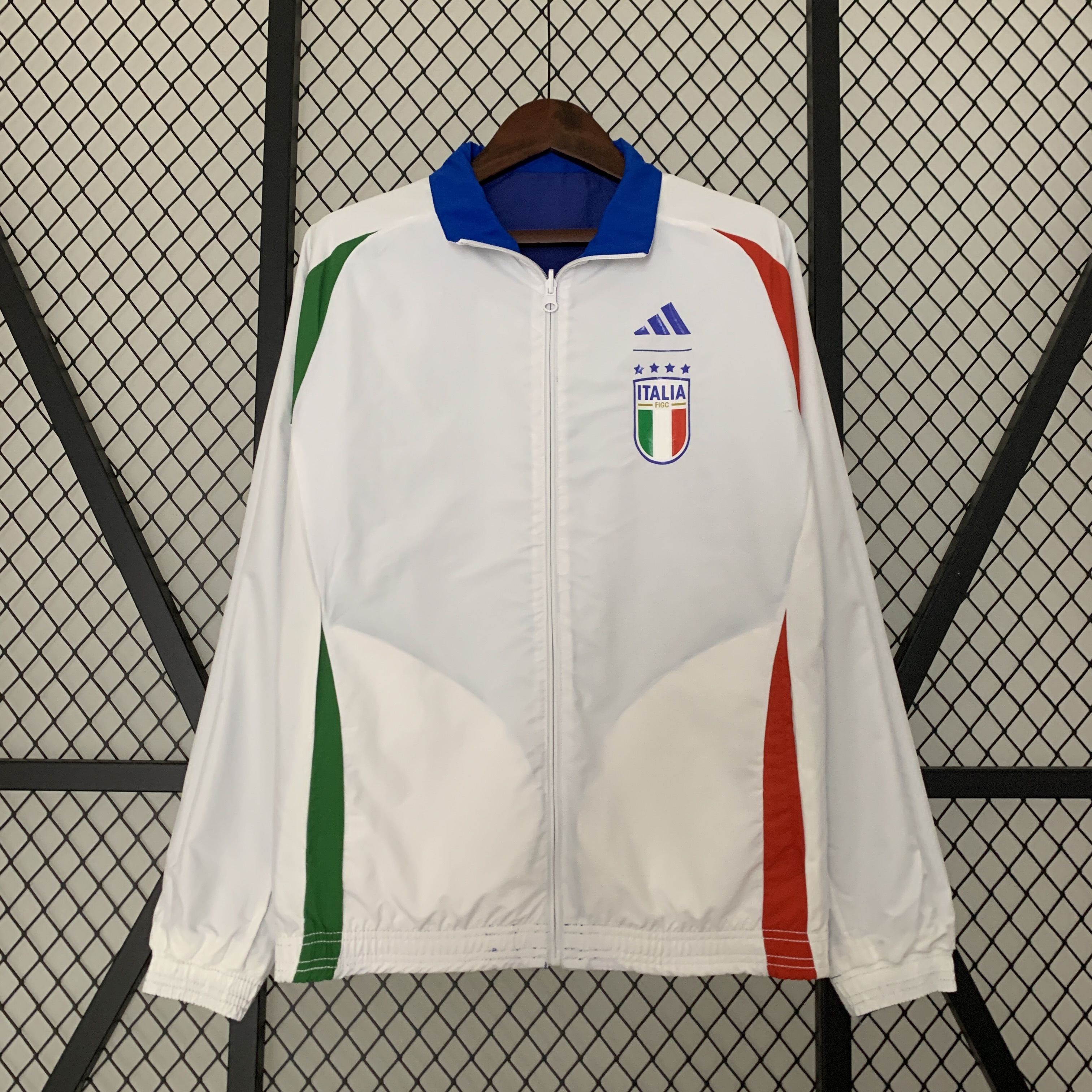 Italy 23-24 Double Sided Windbreaker - Blue & White - SOCCERDEALSHOP