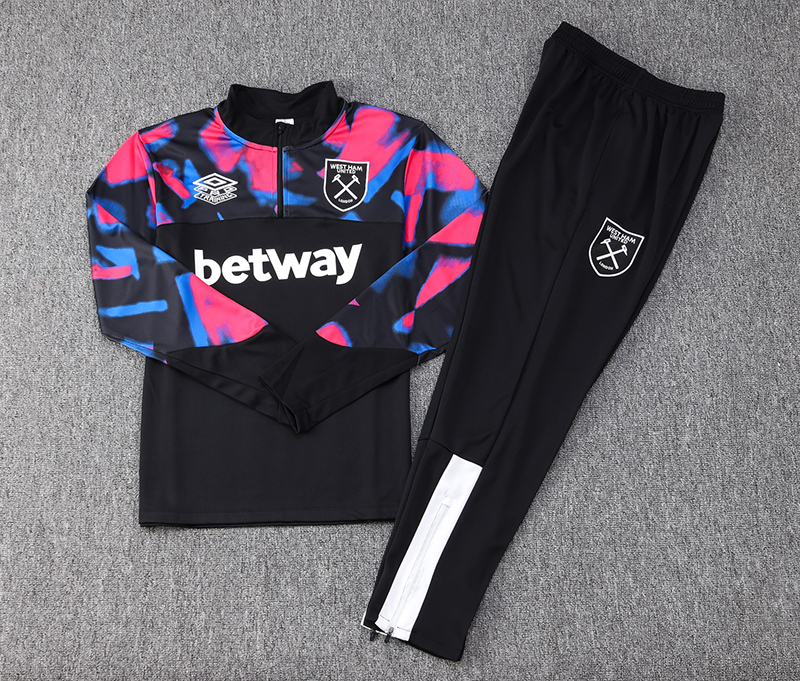 West Ham United 23-24 Long Sleeve Training Set -Black - SOCCERDEALSHOP