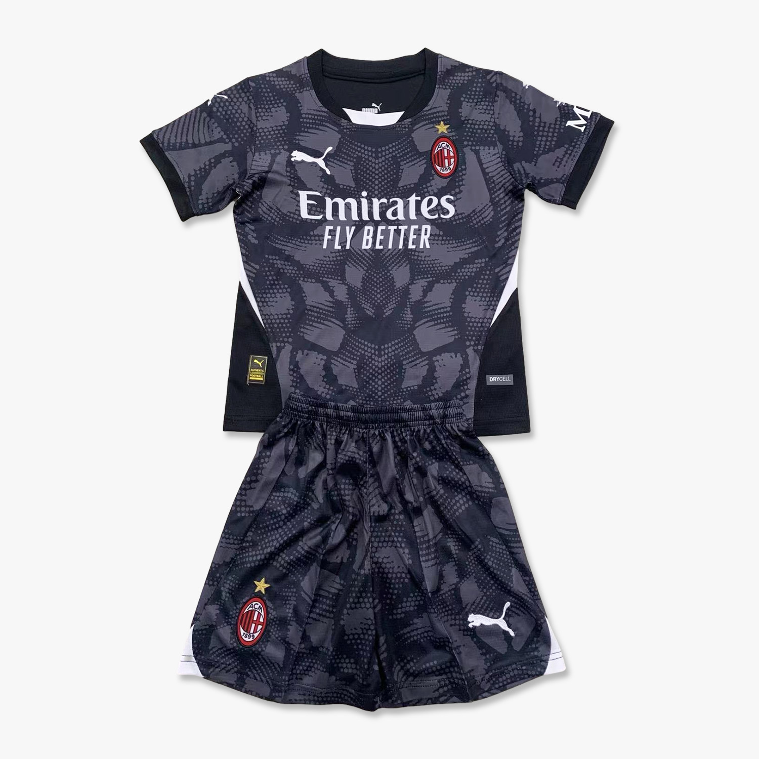 AC Milan 24-25 Black Goalkeeper Kids Kit - SOCCERDEALSHOP