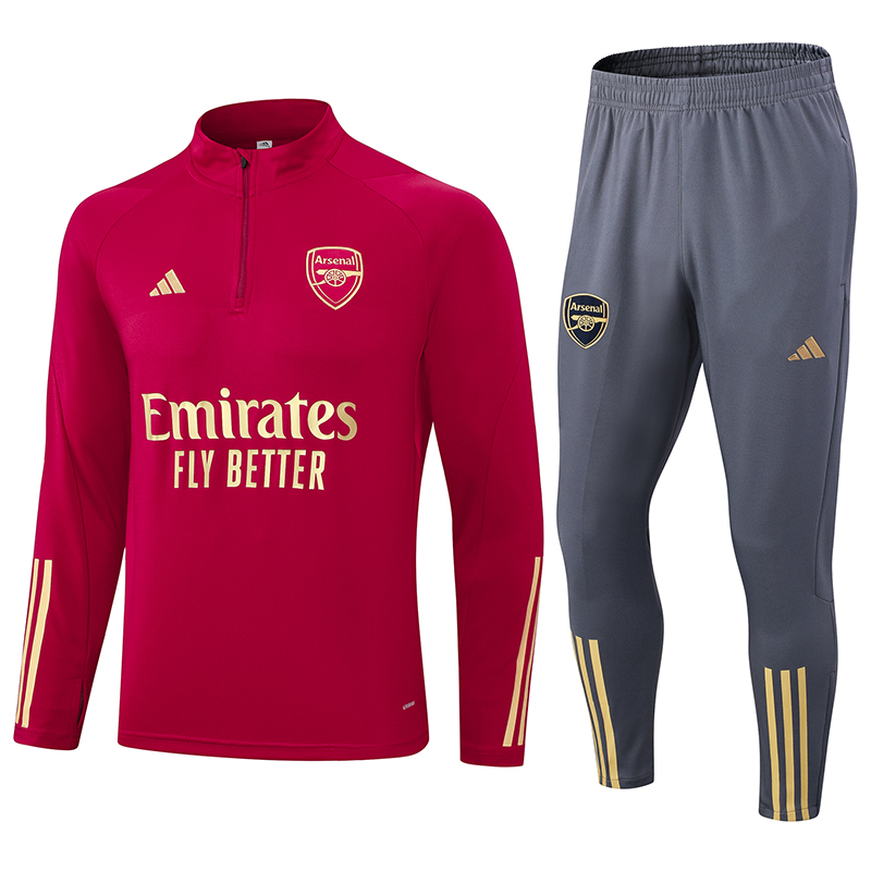 Arsenal 23-24 Long Sleeve Training Set -Red - SOCCERDEALSHOP