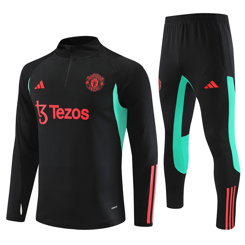 Manchester United 23-24 Long Sleeve Training Set -Black - SOCCERDEALSHOP