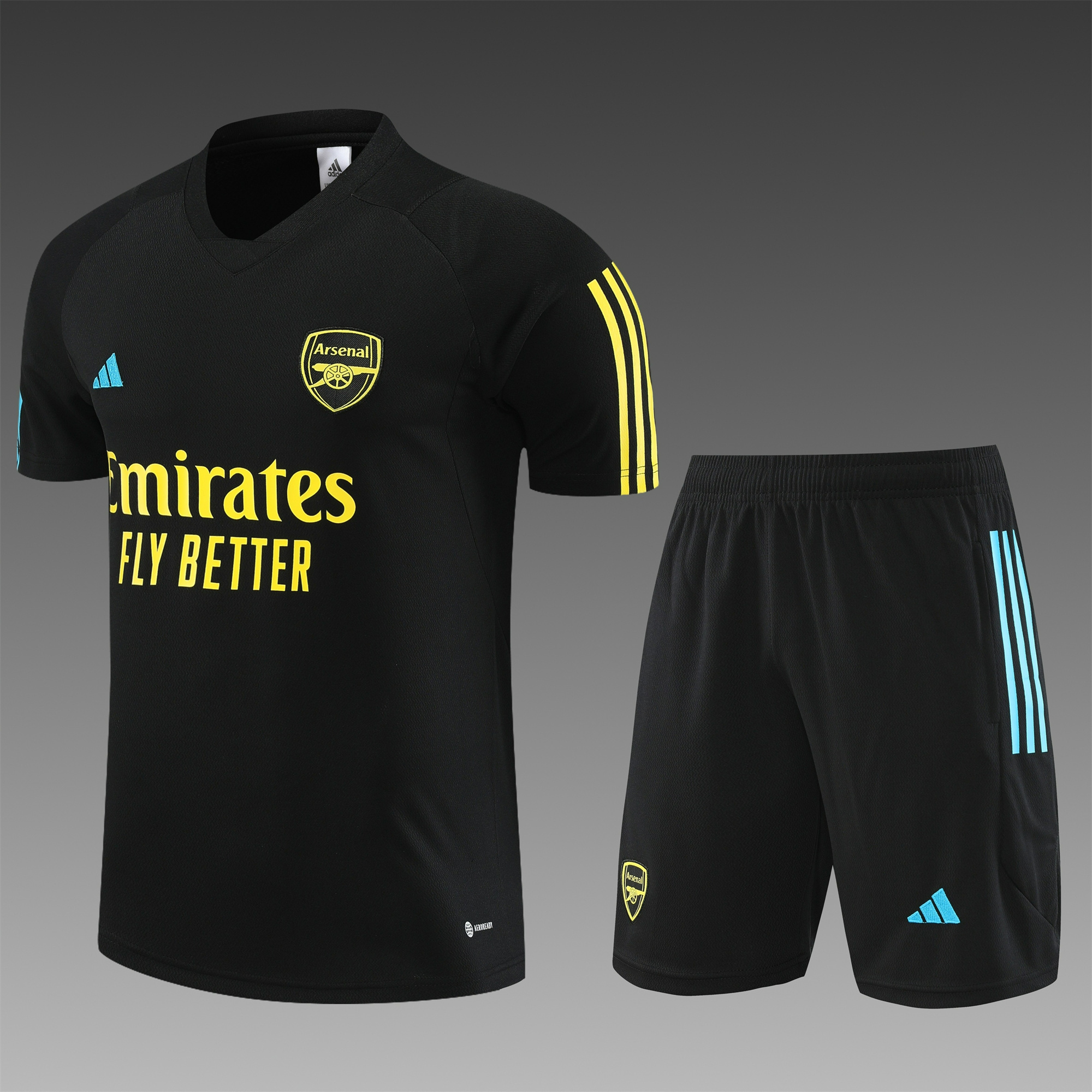 Arsenal 23-24 Short-Sleeve Training Set - Black - SOCCERDEALSHOP