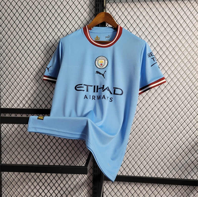 Manchester City 22/23 Home Jersey - Fans Version & Final Haaland - SOCCERDEALSHOP