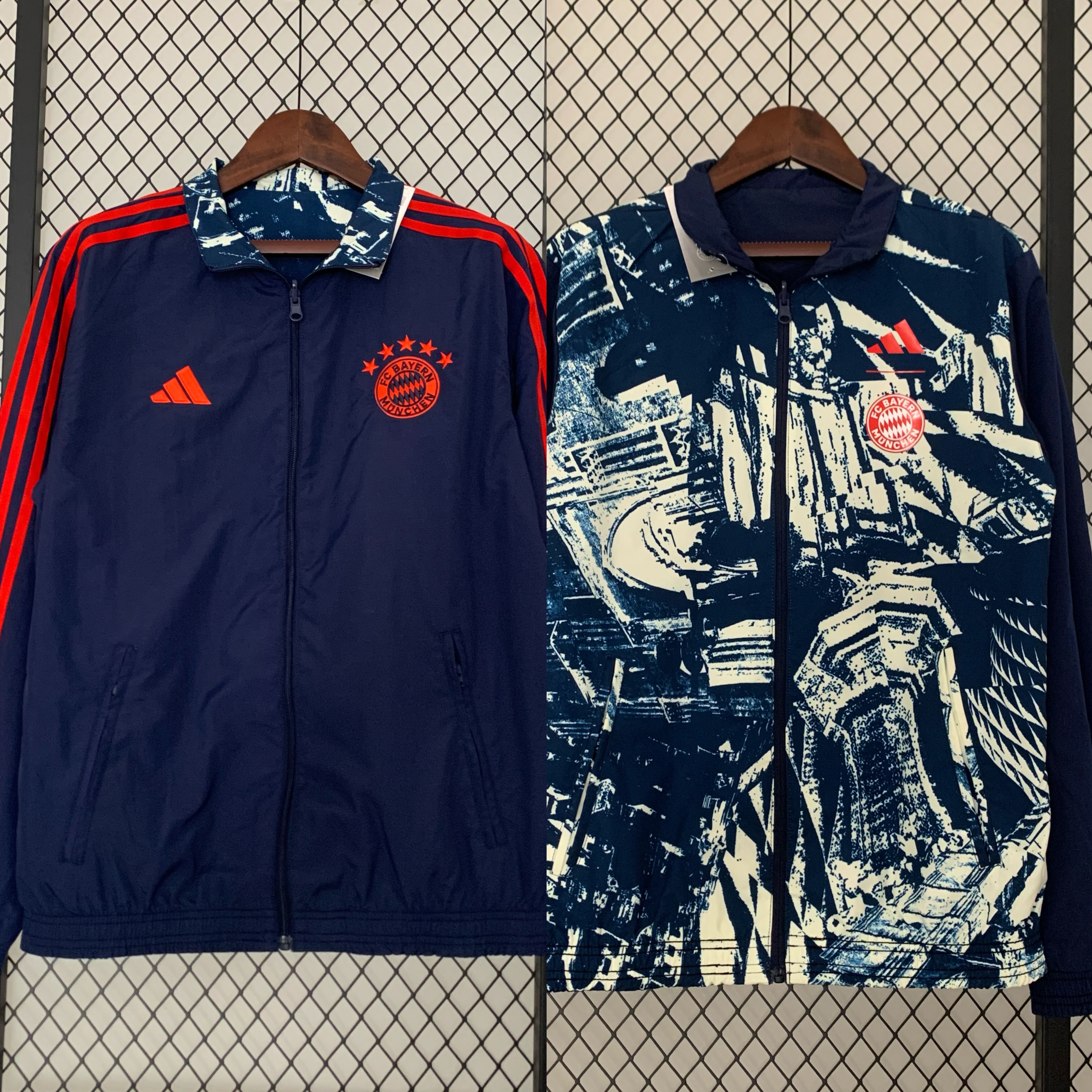Bayern Munich 23-24 Double Sided Windbreaker - Deep Blue - SOCCERDEALSHOP