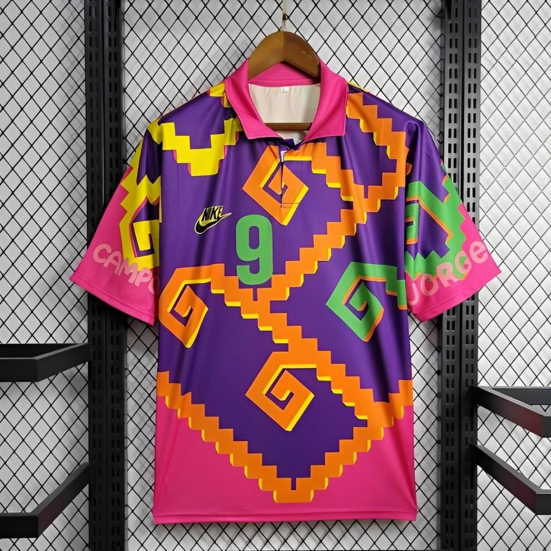 Retro Mexico 1995 Goalkeeper Purple Orange Jersey - SOCCERDEALSHOP