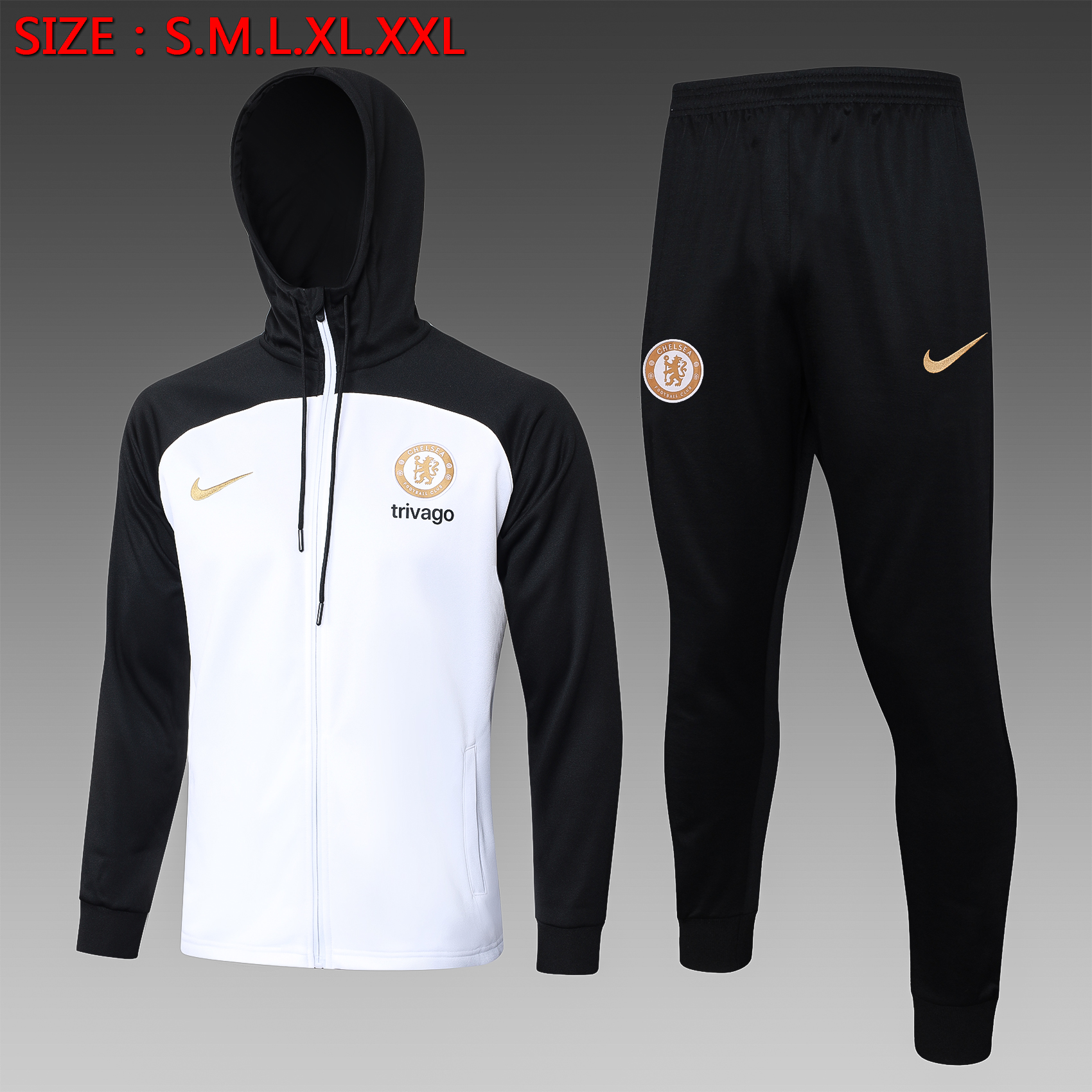 Che 23-24 Men's Training Hoodie + Pants - White - SOCCERDEALSHOP