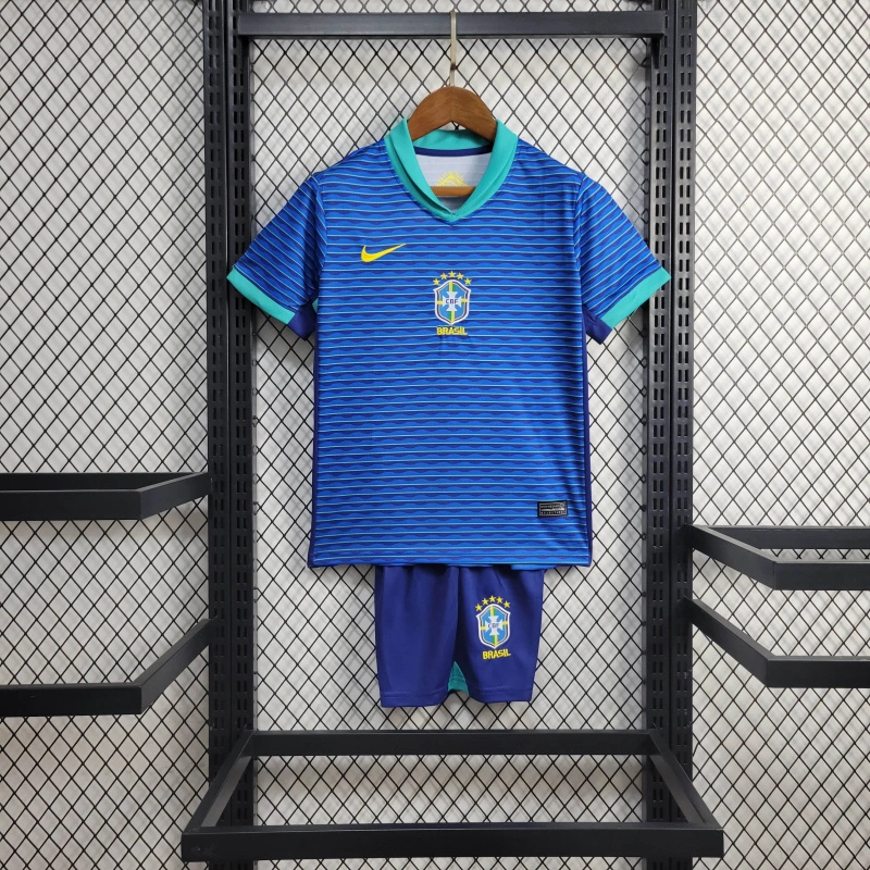 Brazil 2024 Away Stadium Kids Kit - SOCCERDEALSHOP