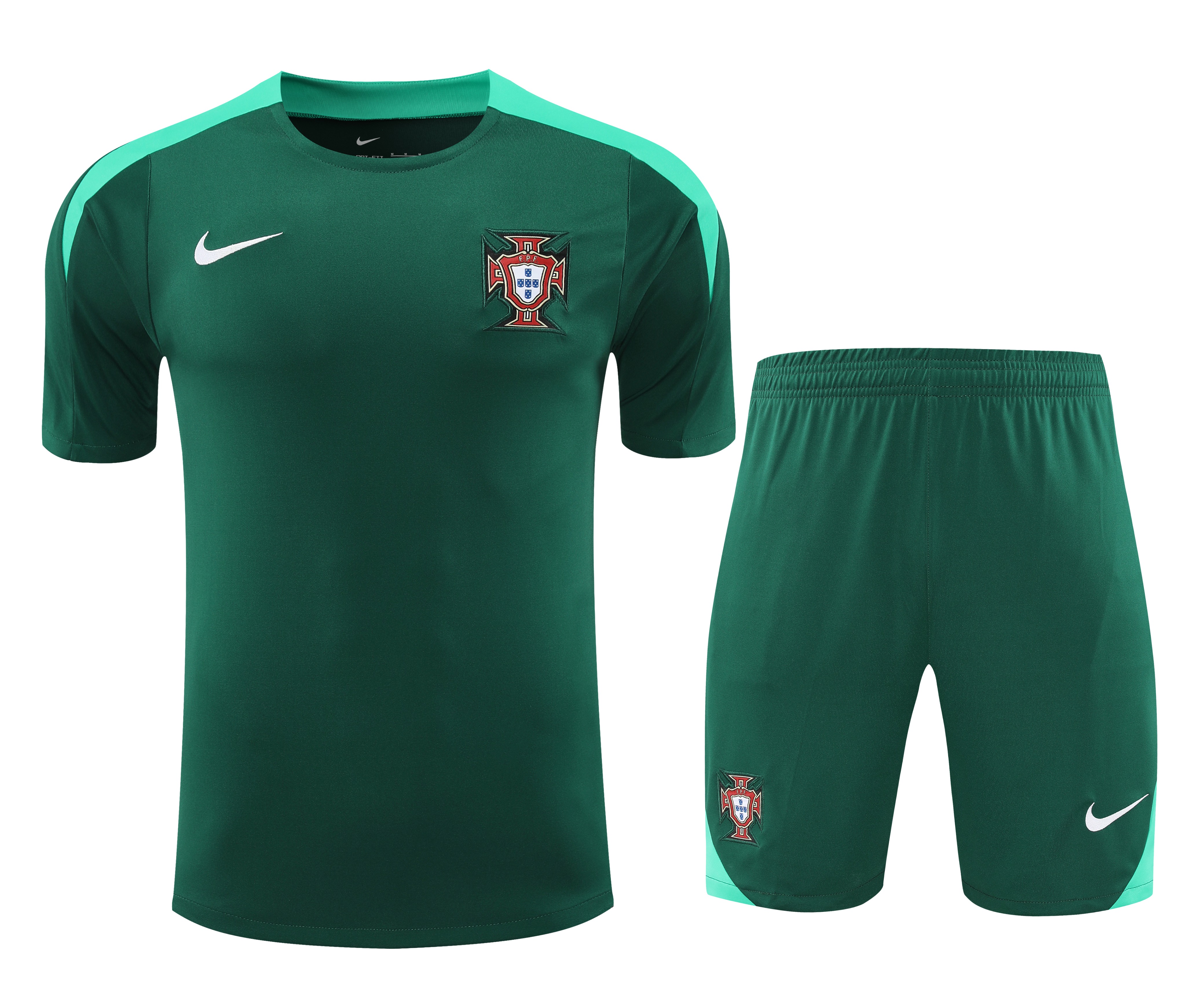 Portugal 2024 Short-Sleeve Training Set - Green - SOCCERDEALSHOP