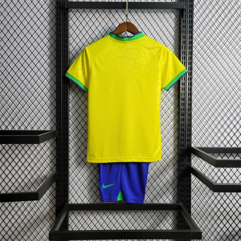 World Cup 2022 Brazil 22-23 Home Kids Kit - SOCCERDEALSHOP