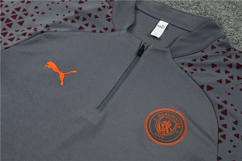 Manchester City 23-24 Long Sleeve Training Set -Dark Grey - SOCCERDEALSHOP