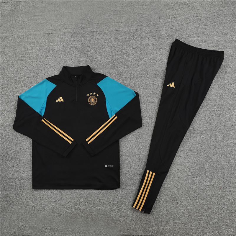 Germany 23-24 Long Sleeve Training Set -Black - SOCCERDEALSHOP