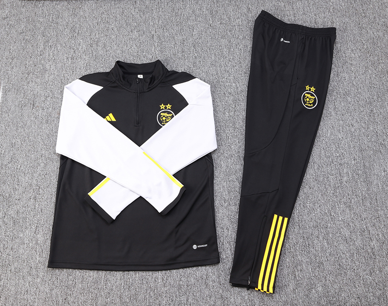Algeria Olympic TEAM 23-24 Long Sleeve Training Set -Black and White - SOCCERDEALSHOP