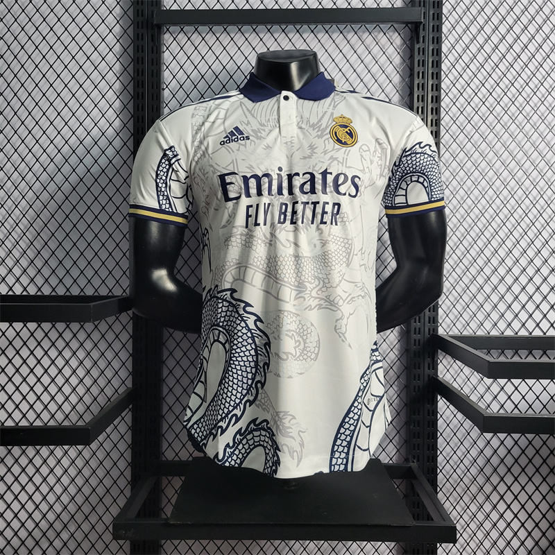 23/24 Real Madrid White Dragon Jersey - Player Version - SOCCERDEALSHOP