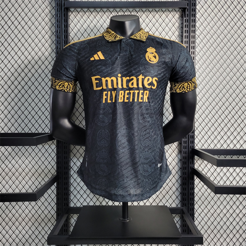 23/24 Real Madrid Away Stadium Jersey Black - Player Version - SOCCERDEALSHOP
