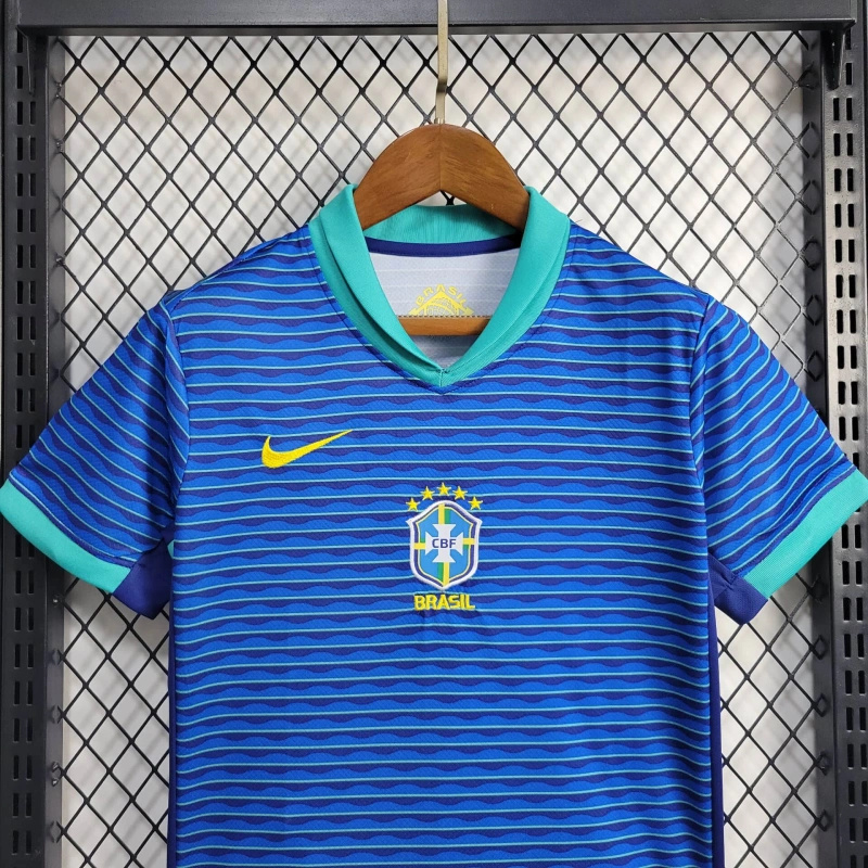 Brazil 2024 Away Stadium Kids Kit - SOCCERDEALSHOP