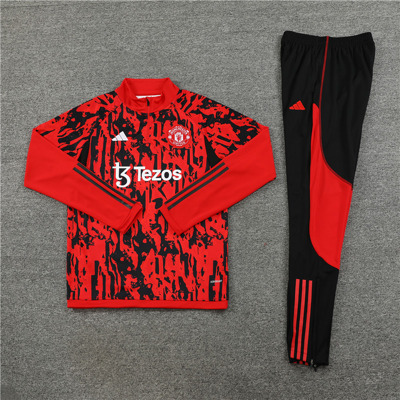 Manchester United 23-24 Long Sleeve Training Set -Red Camouflage - SOCCERDEALSHOP