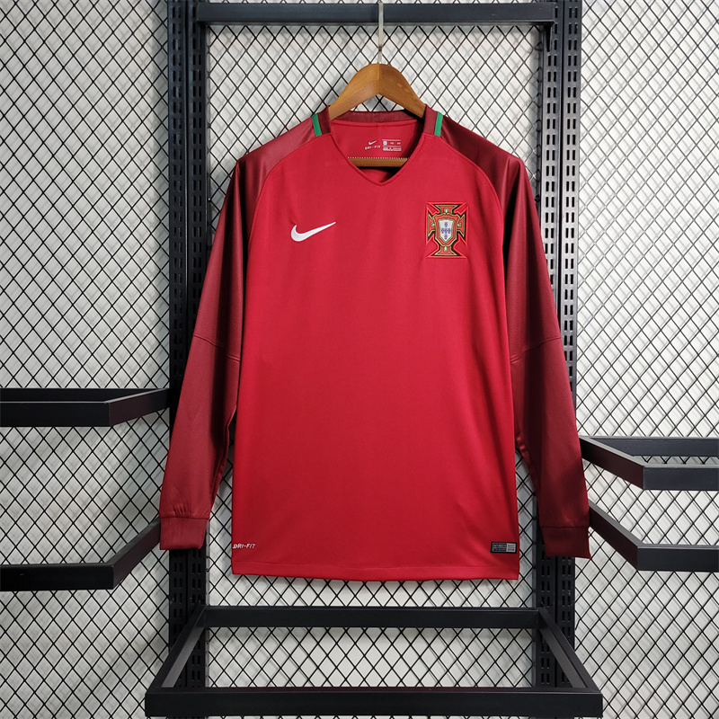 Retro Portugal 16-17 Home Stadium Long Sleeve Jersey - SOCCERDEALSHOP