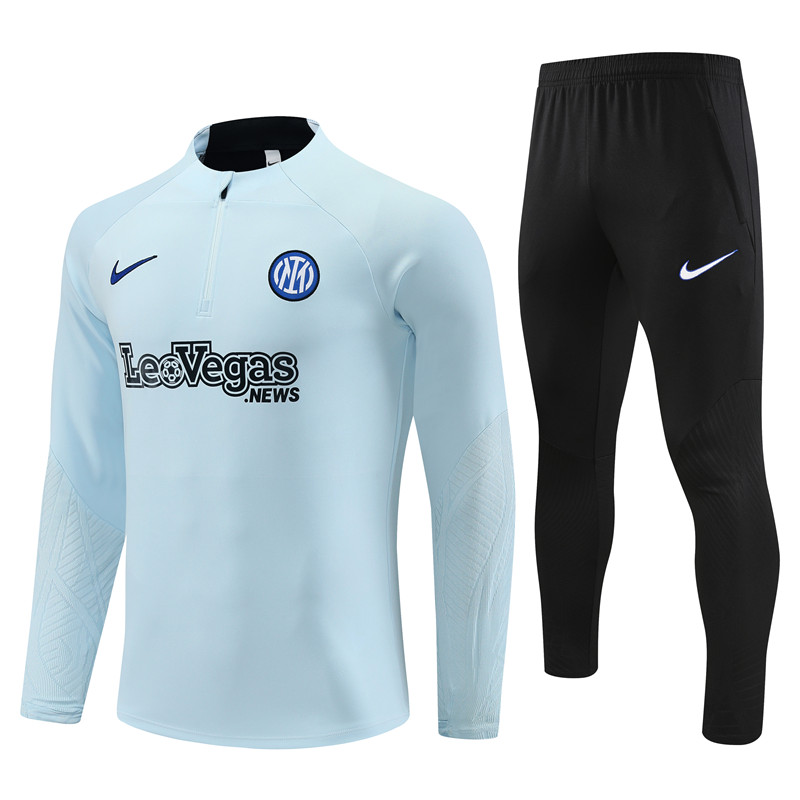 Inter Milan 23-24 Kids Long Sleeve Training Set Light Grey - SOCCERDEALSHOP