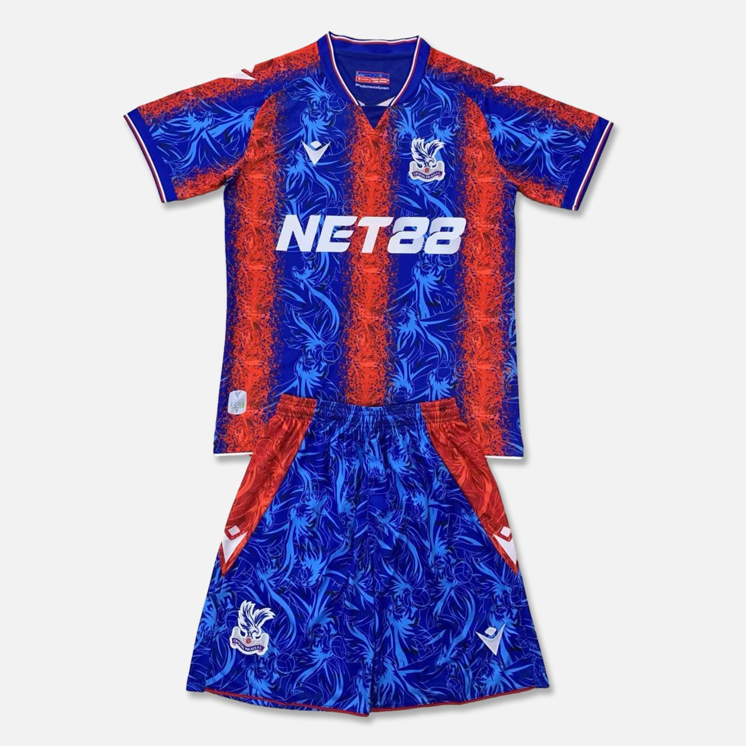 Crystal Palace 24-25 Home Men's Adult Jersey Set - Fans Version - SOCCERDEALSHOP