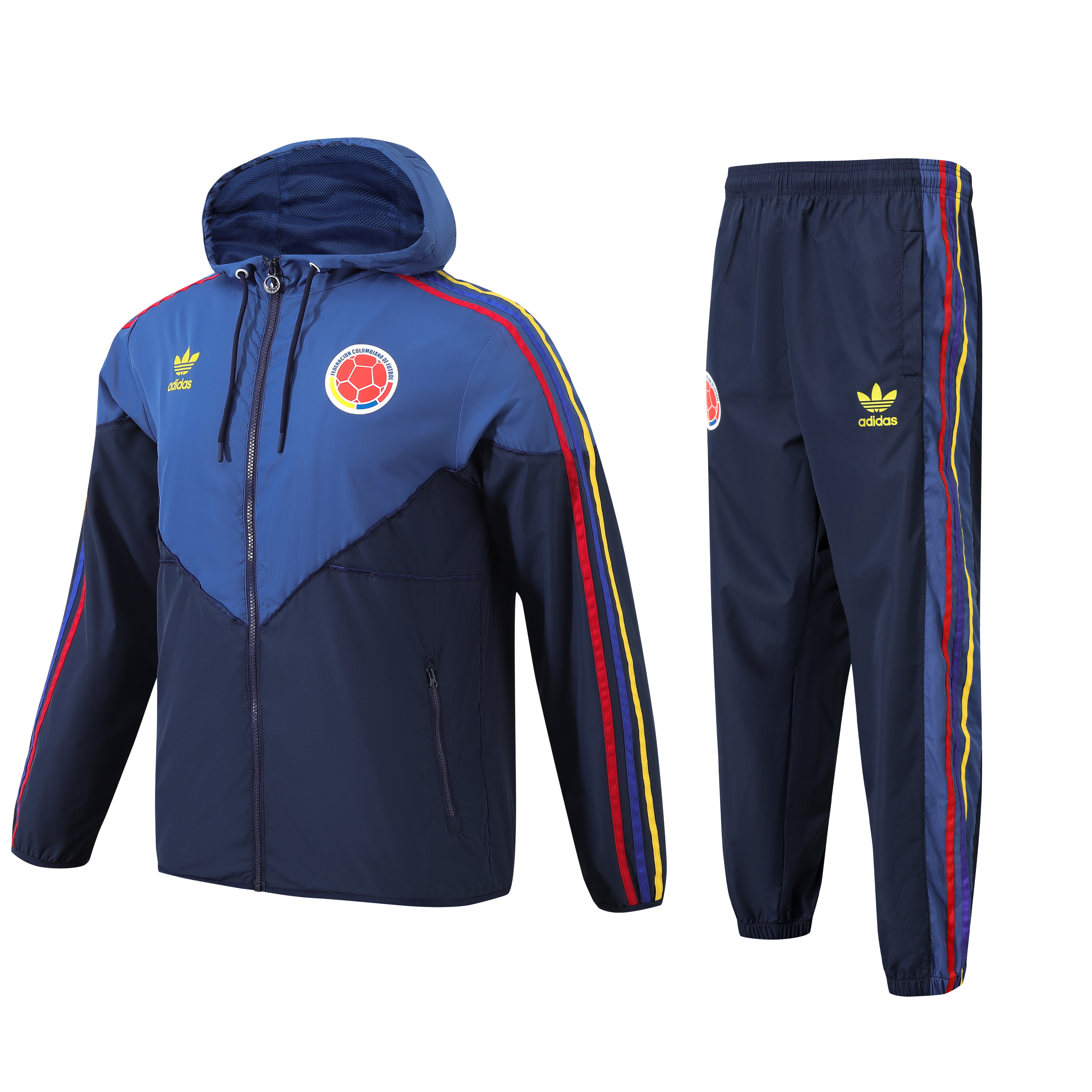 Colombia 24-25 Blue Throwback Windbreaker Suit - Jackets & Pants - SOCCERDEALSHOP