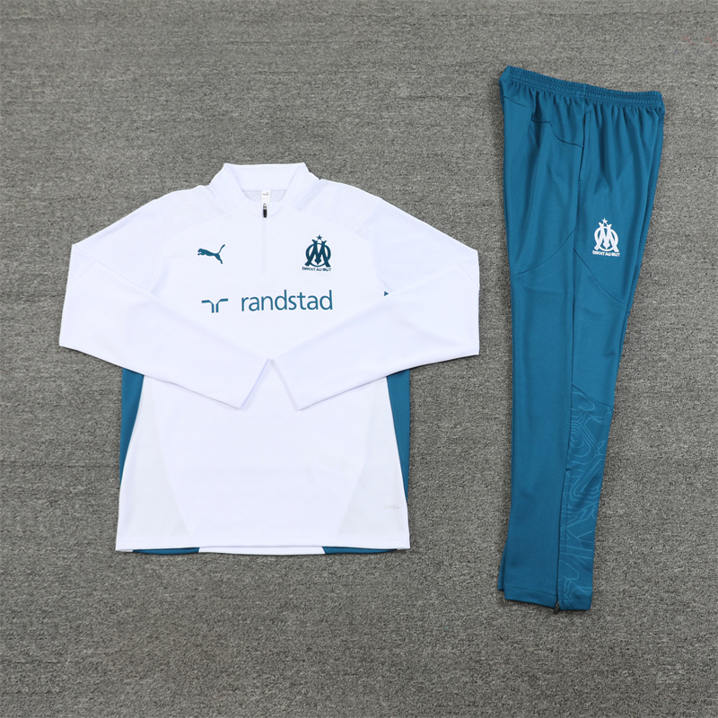 Marseille 24-25 Long Sleeve Training Set - White - SOCCERDEALSHOP
