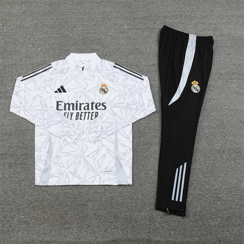 Real Madrid 24-25 Long Sleeve Training Set - White Camouflage - SOCCERDEALSHOP
