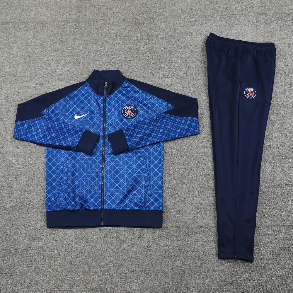 Paris Saint-Germain PSG 24-25 Jacket Training Tracksuit - Blue Plaid - SOCCERDEALSHOP