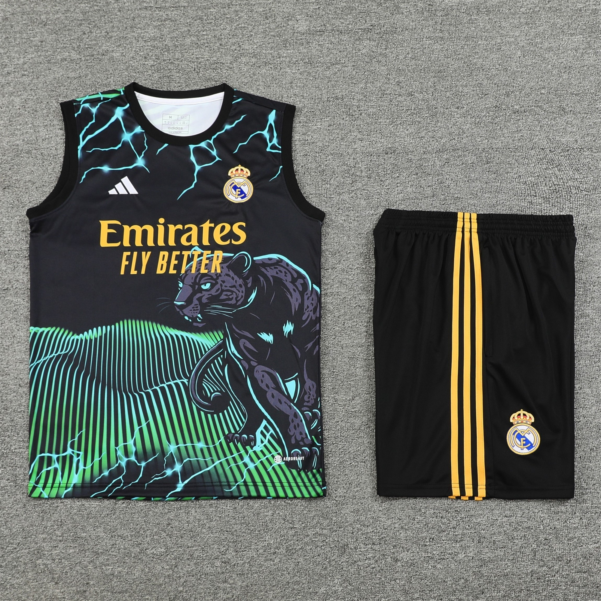 Real Madrid 24-25 Vest Training Set - Green & Black Leopard - SOCCERDEALSHOP
