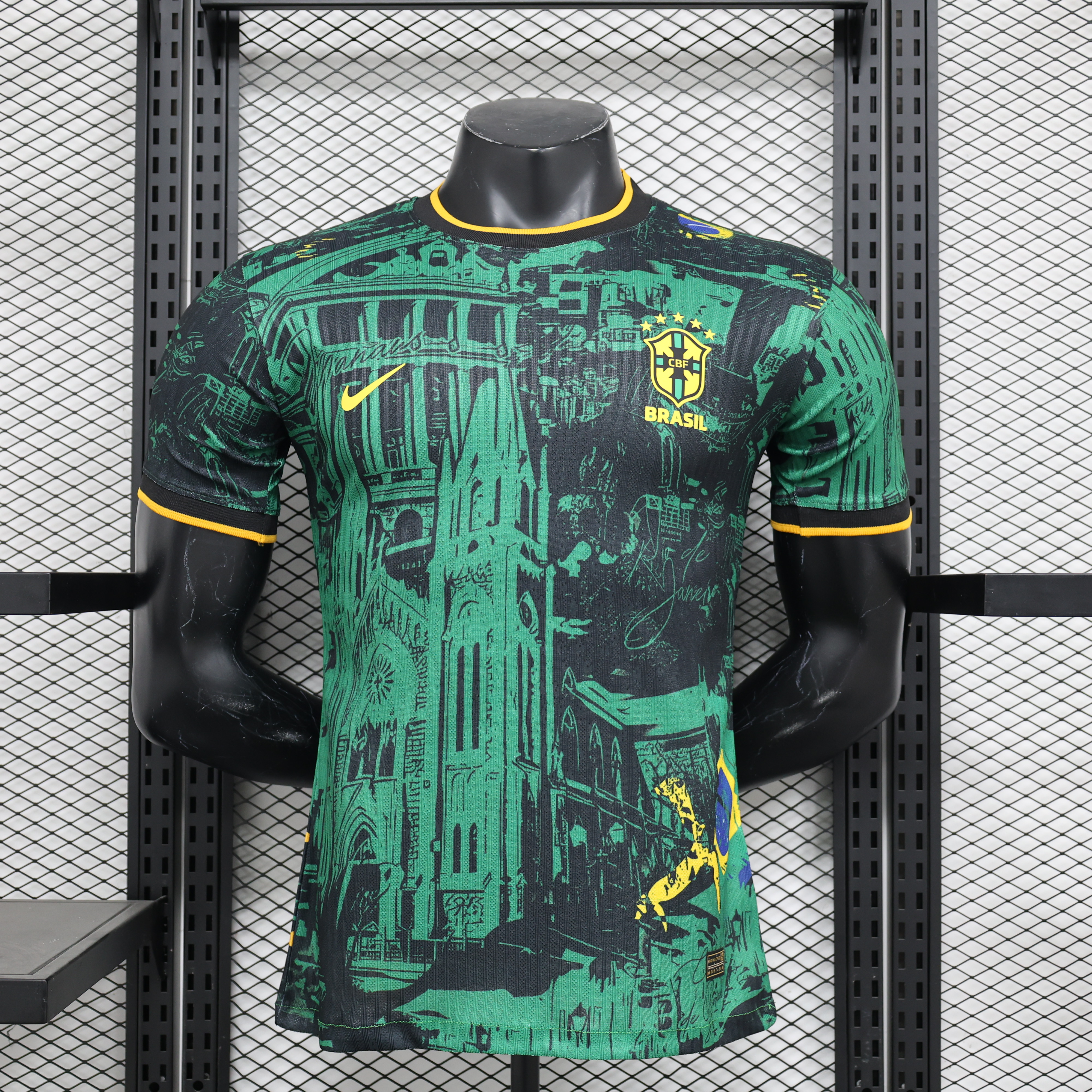 Brazil 2024 Black and Green Church Jersey - Player Version - SOCCERDEALSHOP
