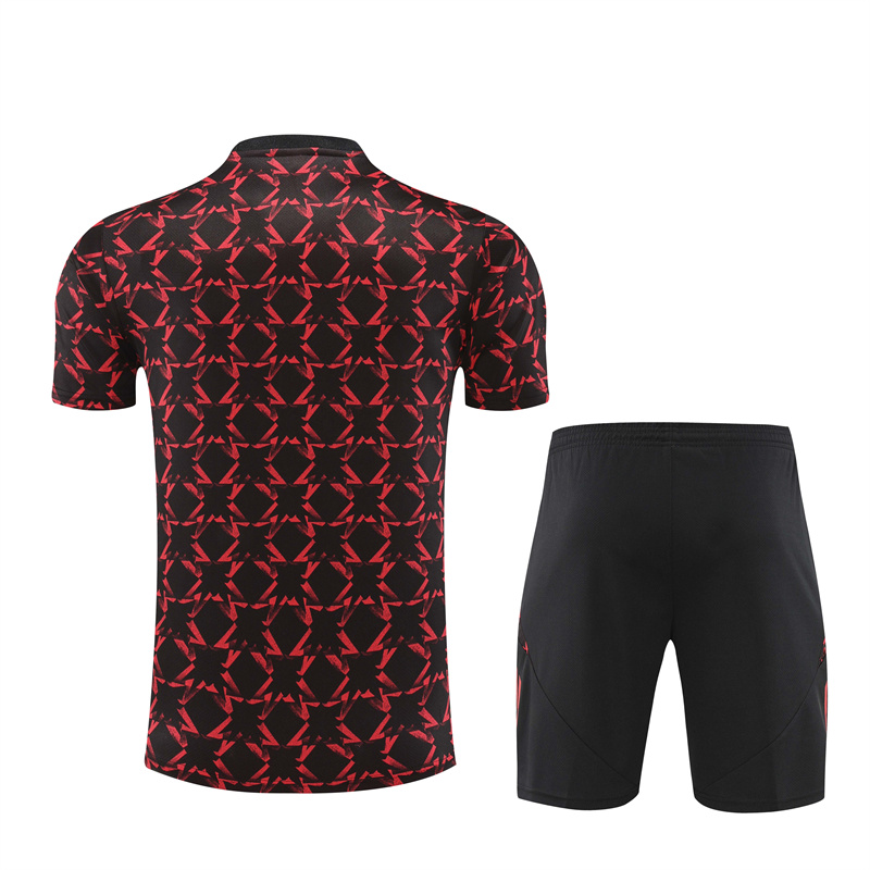 Manchester United 24-25 Short-Sleeve Training Set - Black Red Camouflage - SOCCERDEALSHOP