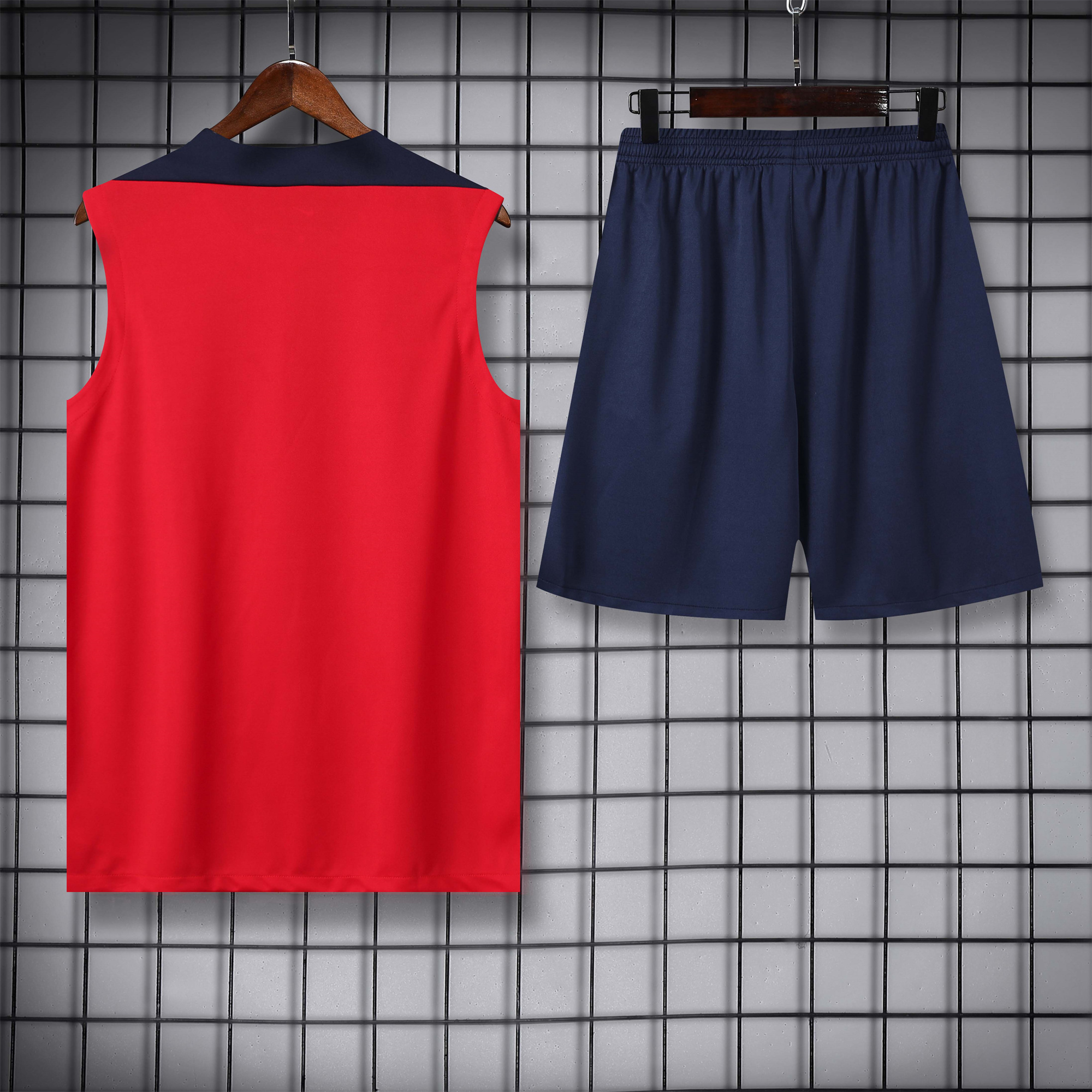 Atletico Madrid 24-25 Vest Training Set - Red - SOCCERDEALSHOP