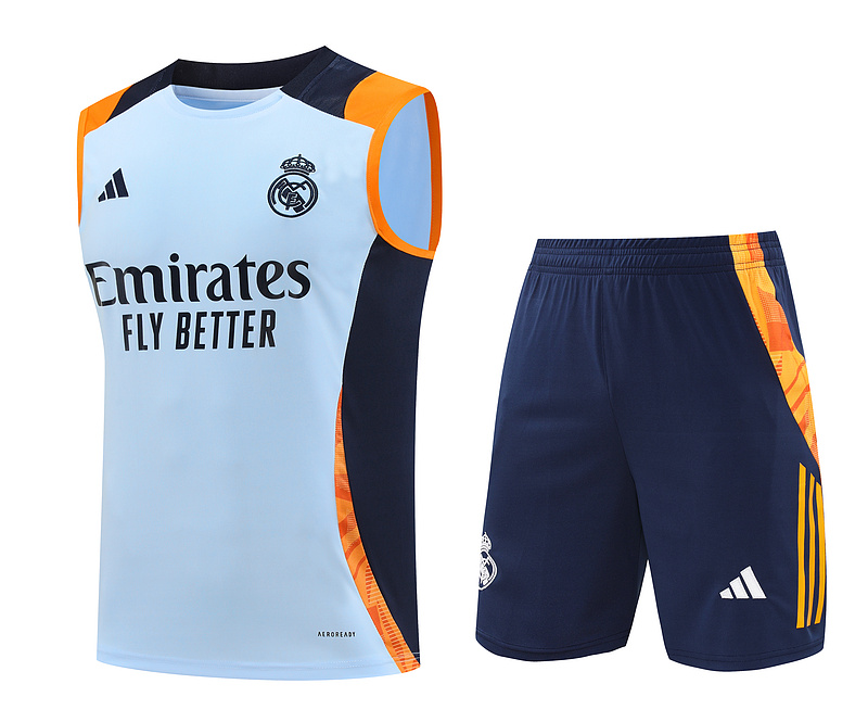 Real Madrid 24-25 Vest Training Set - Light Blue - SOCCERDEALSHOP