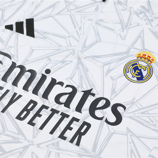 Real Madrid 24-25 Long Sleeve Training Set - White Camouflage - SOCCERDEALSHOP