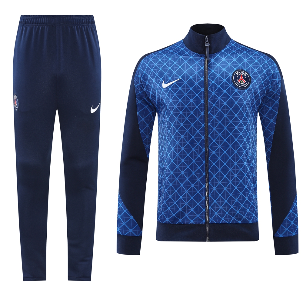 Paris Saint-Germain PSG 24-25 Jacket Training Tracksuit - Blue Plaid - SOCCERDEALSHOP