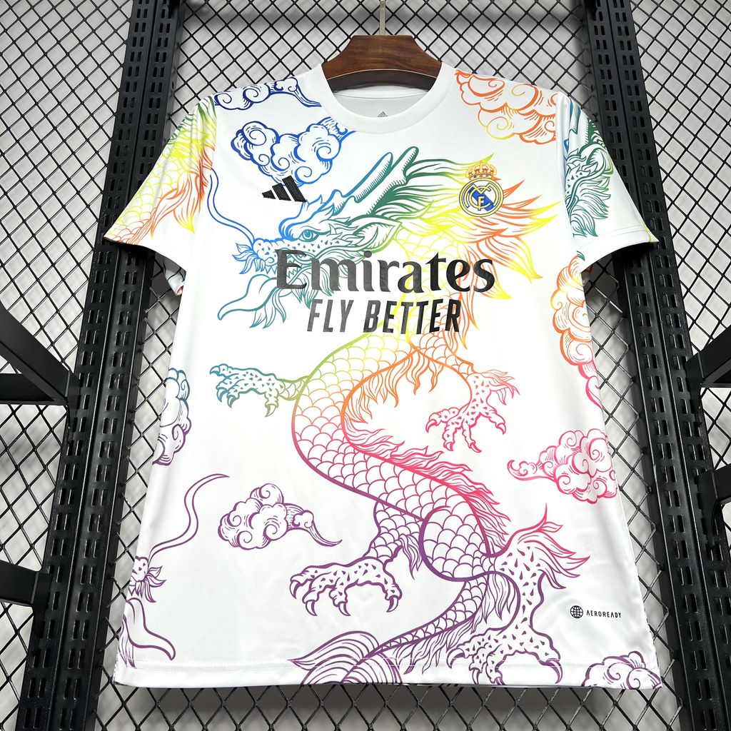 Real Madrid 24-25 White Colorful Dragon Speical Jersey - Fans Version - SOCCERDEALSHOP
