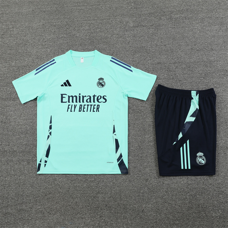 Real Madrid 24-25 Short-Sleeve Training Kids Kit - Lake Blue - SOCCERDEALSHOP