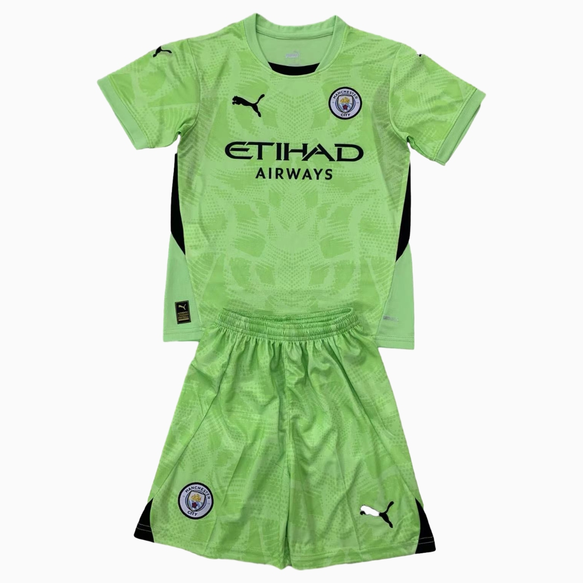 Manchester City 24-25 Light Green Goalkeeper Kids Kit - SOCCERDEALSHOP