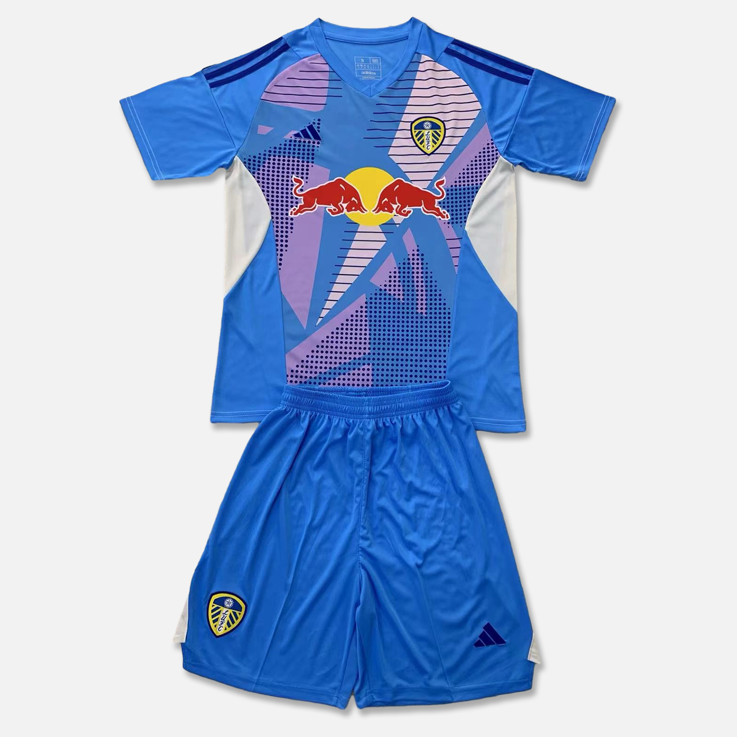 Leeds United 24-25 Lake Blue Goalkeeper Men's Adult Jersey Set - Fans Version - SOCCERDEALSHOP